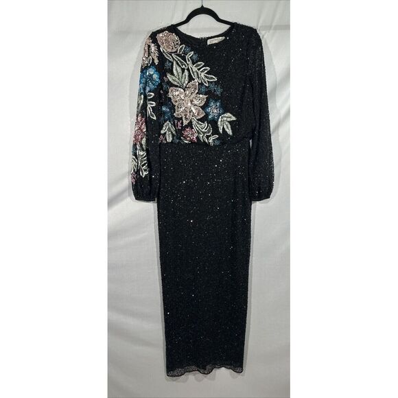 NEW Mac Duggal [ 10 ] 5615 Long Sleeve Embellished Floral‎ High Neck Gown #Q1080 - Picture 10 of 13